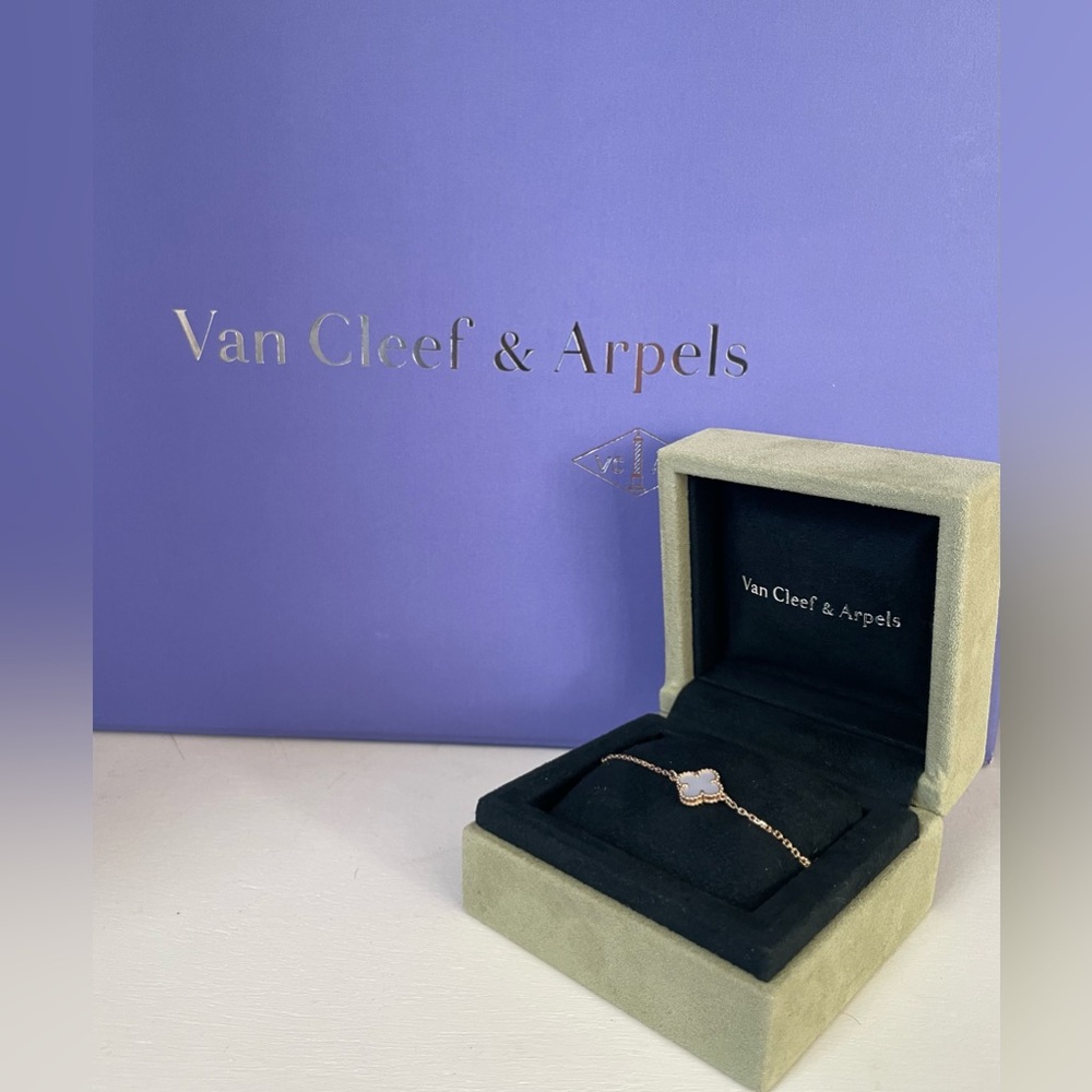 SOLD VAN CLEEF & ARPELS 18K Yellow Gold Mother of Pearl Sweet Alhambra Bracelet